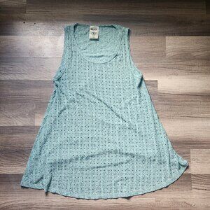 Vocal USA Studded Rhinestones Ribbed Tunic Tank Top sz S